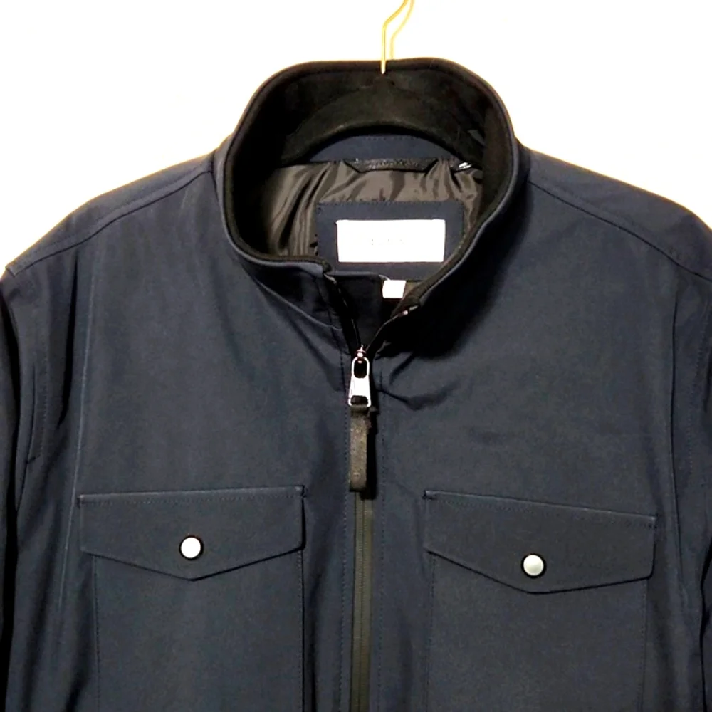 NWT! Calvin Klein Infinite Stretch Water Resistant Bomber Jacket Blue Medium - Picture 9 of 16